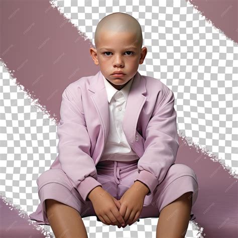A resentful child boy with bald hair from the aboriginal australian ...