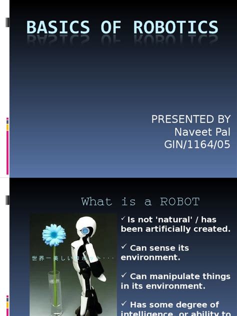 Basics of Robotics | PDF | Artificial Intelligence | Intelligence (AI ...