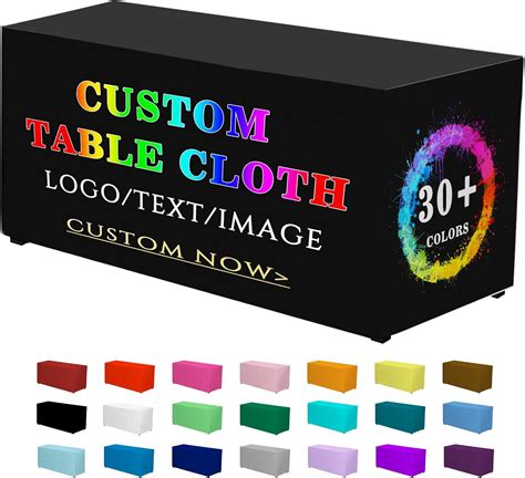 Amazon.com: GBVllexuii Custom Tablecloth with Business Logo 4FT 5FT 6FT ...