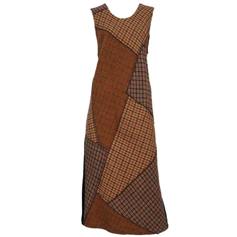 Comme Des Garcons Brown Plaid Dress For Sale at 1stDibs