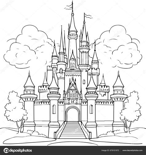 Disney Princess Castle Coloring Pages Princess Disney Castle Coloring