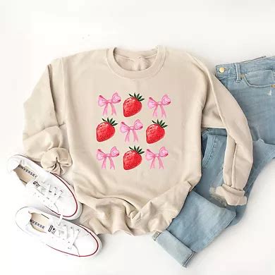 Strawberry Coquette Bow Chart Sweatshirt