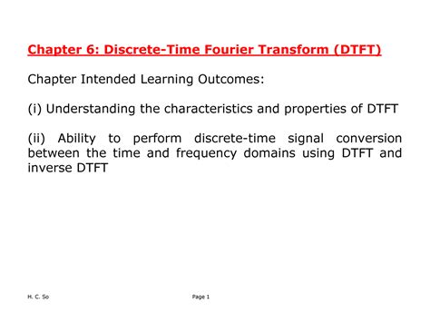 1 DTFT and its Properties - + & 6R 3DJH &KDSWHU 'LVFUHWH 7LPH )RXULHU ...