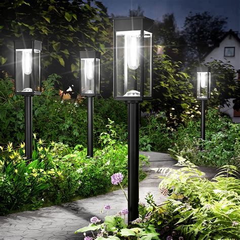 ALFIOT Solar Pathway Lights Outdoor,6 Pack Bright Solar Lights Outdoor ...