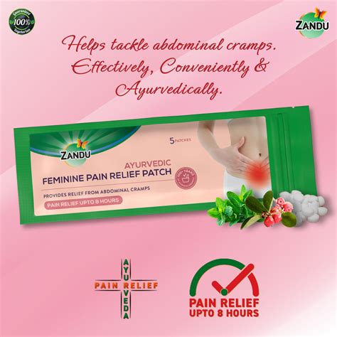 Zandu Pain Relief Patch for Cramps | Long lasting relief | Ayurvedic herbs