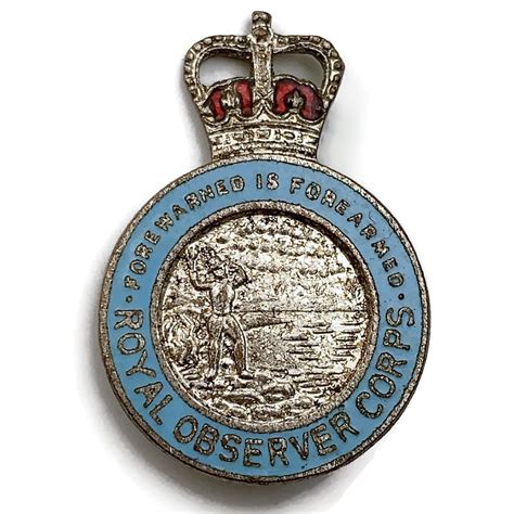Royal Observer Corps ROC Small Lapel Badge - QUEENS CROWN VERSION ...