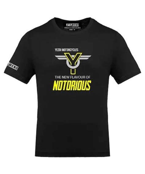Buy Fast Bend Yezdi Notorious Yellow Tshirt - Black – Bikester Global