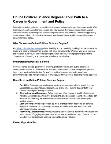 PPT - Online Political Science Degrees_ Your Path to a Career in Government and Policy ...