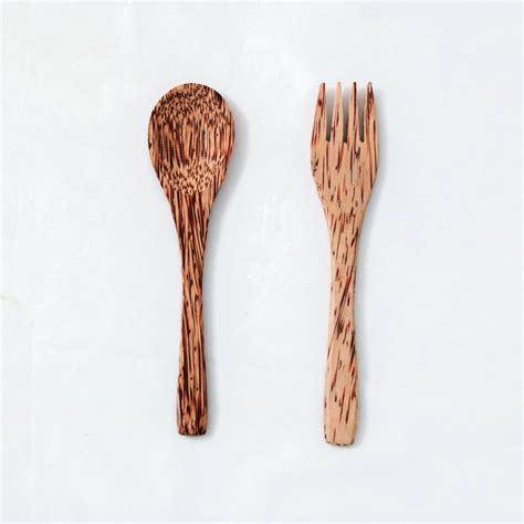 Coconut Wood Spoon & Fork 100% Biodegradable I Eco Friendly - Wholistic You