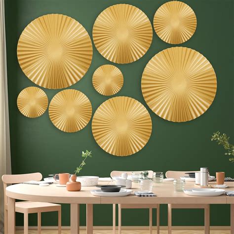 Amazon.com: Beeveer 8 Pcs Silver and Gold Metal Wall Decor Set Metal ...