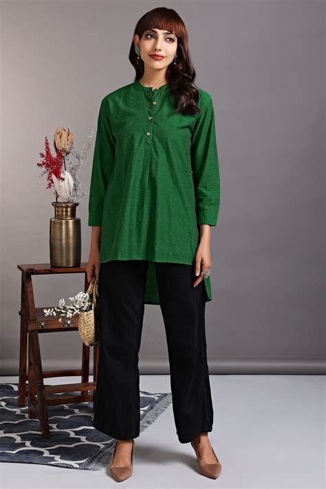 hi-low tunic - leafy mist & garden glory - maati crafts