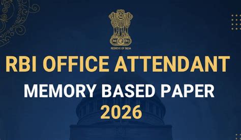 RBI Office Attendant Memory Based Paper 2026, Download PDF