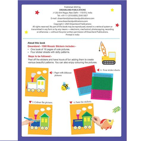 1500 Mosaic Stickers Book 3 with Colouring Fun - Sticker Bok for Kids ...