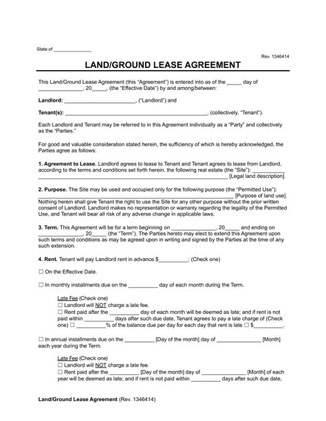 Free Land Lease Agreement Template | PDF & Word