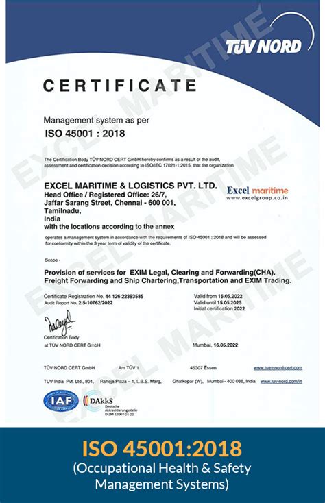 excel maritime - all logistics related certificates | Excel Maritime ...