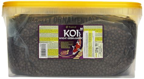 Tropical KOI Wheat Germ & Garlic Pellet Pond Koi Fish Food Size M 10L/3 ...