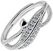 INARI SHINES 925 Sterling Silver Sparkle Ring with AAA+ Zircons ...
