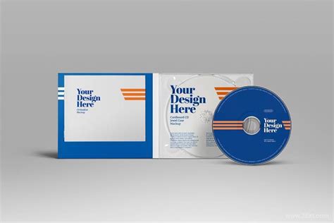 CD封面和塑料CD专辑包装盒封面设计展示psd样机素材 - 25学堂