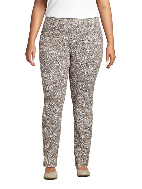 Lands' End Women's Plus Size Starfish Mid Rise Slim Leg Pants - Walmart.com