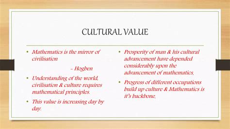 Values of Mathematics | PPTX
