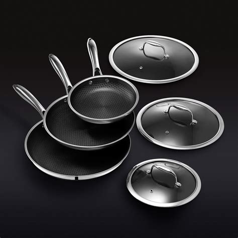 Image of 6 pc HexClad Hybrid Cookware Set w/ Lids