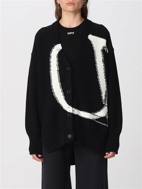 OFF-WHITE: Cardigan in lana - Nero | Cardigan Off-White ...