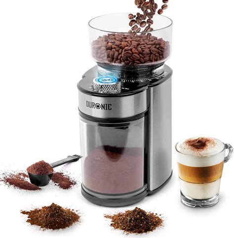 Duronic Burr Coffee Grinder BG200, Conical Burr Grinder for Coffee Beans, Electric Burr Grinder ...