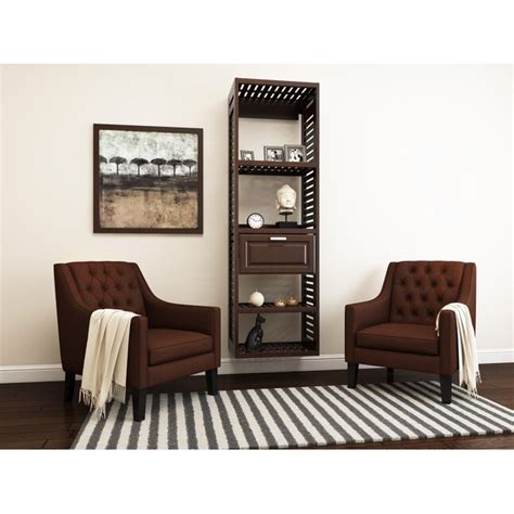 allen + roth Open shelf Tower unit Java Ventilated Shelving Wood Closet ...