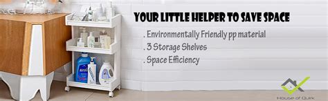 House of Quirk Plastic Storage Trolley Rack, White : Amazon.in: Home ...
