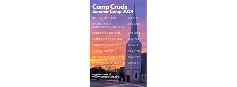 July 28 – August 3 at Camp Crucis Summer Camp is Intermediate 3rd – 5th ...