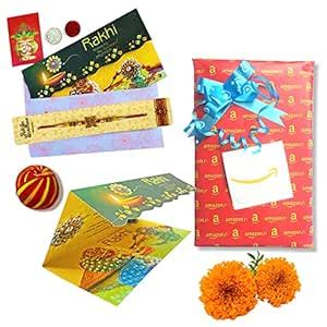 Almoda Creations Rakhi, Foldable Greeting Card, Tilak Pouch, With ...