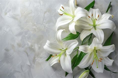 Premium Photo | Branch of white lilies flowers mourning or funeral ...
