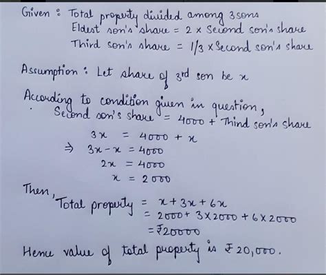 A man distributed his property among his three sons. He gave 8. 2/7 ...
