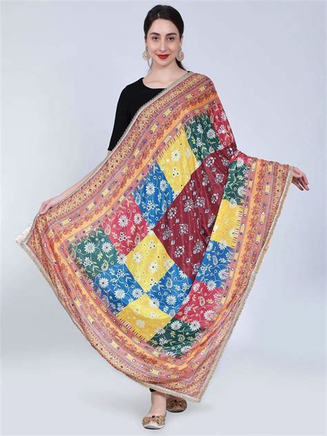 Buy Chiffon Digital Print Pakistani Dupatta with Mirror Work from Moda ...