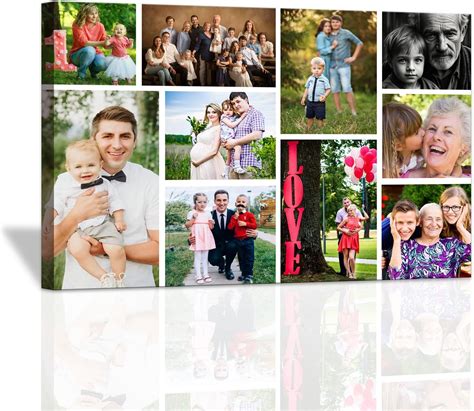 Amazon.com: Multi Picture Collage Canvas Prints With Your Photos Framed ...