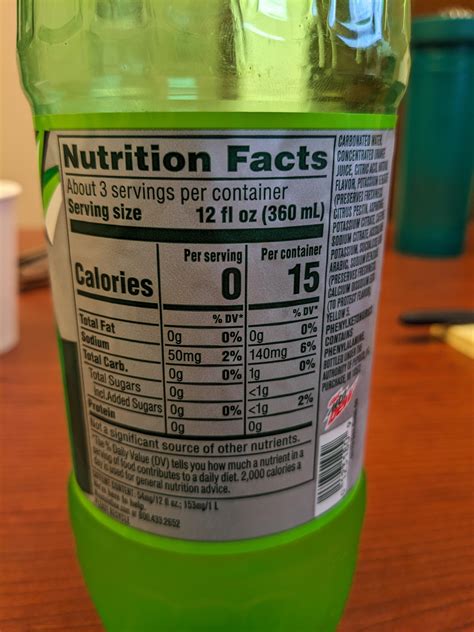 Diet Mt Dew Calories : r/mountaindew