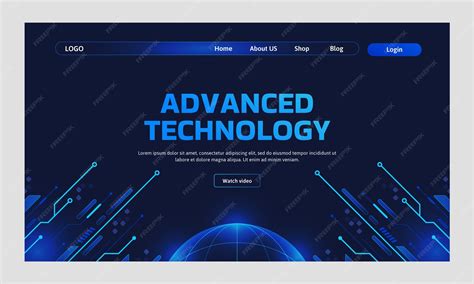 Realistic futuristic technology landing page template | Premium Vector