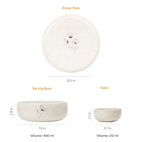 Carnation Dinner Set |14 pcs | White Base – Lagavi