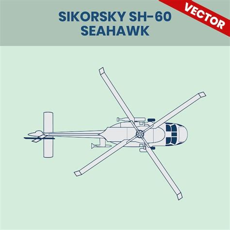 Technical line drawing of helicopter sikorsky sh60 seahawk engineering ...