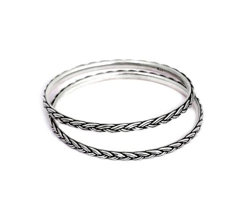 Buy Shyle 925 Sterling Silver Bangle/Bracelet,Adya Braid Knot Bangles ...