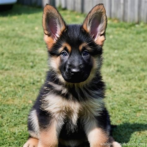 Cute German Shepherd Puppy | Stable Diffusion Online
