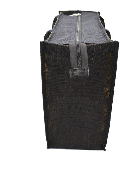 Black & Yellow Diamond Pattern Jute Tote Bag (247) – Juteka