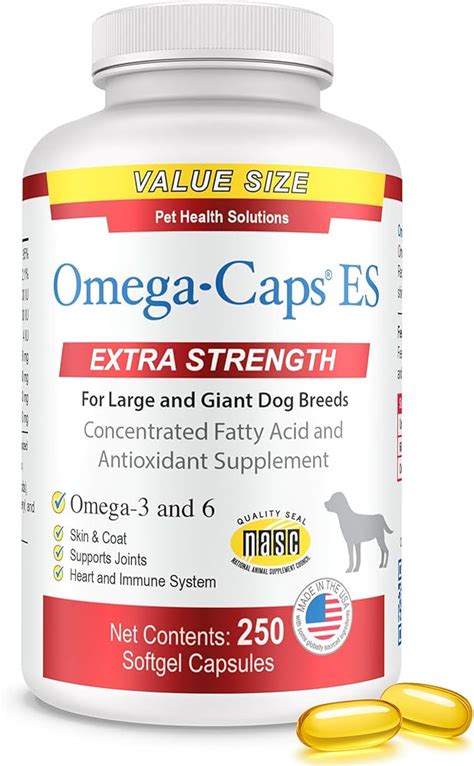 PetHealthSolutions Omega-Caps ES for Large & Giant Dogs - Omega 3 ...