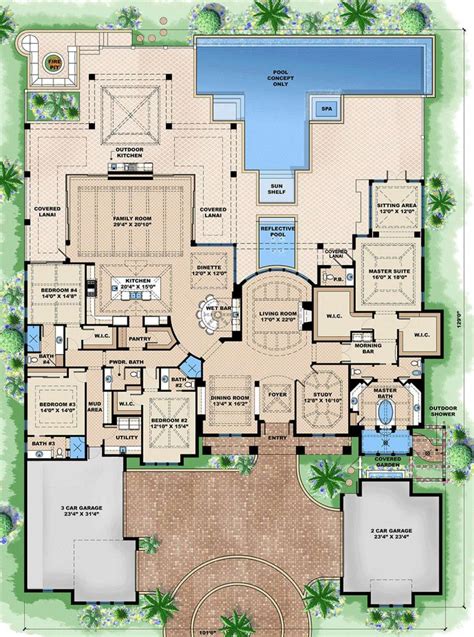 Luxury Plan: 5,377 Square Feet, 4 Bedrooms, 5 Bathrooms - 1018-00203 # ...