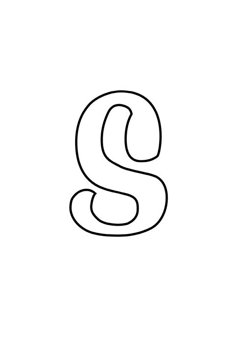 Printable Cursive Bubble Letter S
