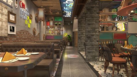 中式烤肉店 - 效果图交流区-建E室内设计网