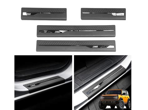 Buy Car Door Sill Scuff Plate Cover for Ford Bronco Accessories,4Pcs ...