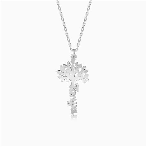 Silver Personalised Tree of Names Necklace | GIVA Jewellery – GIVA