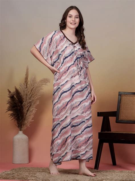 Multi Abstract Cotton Blend Kaftan Maxi Nightdress – KLOTTHE®