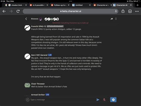 The Guns meet Armsel Striker shotgun : r/CharacterAI